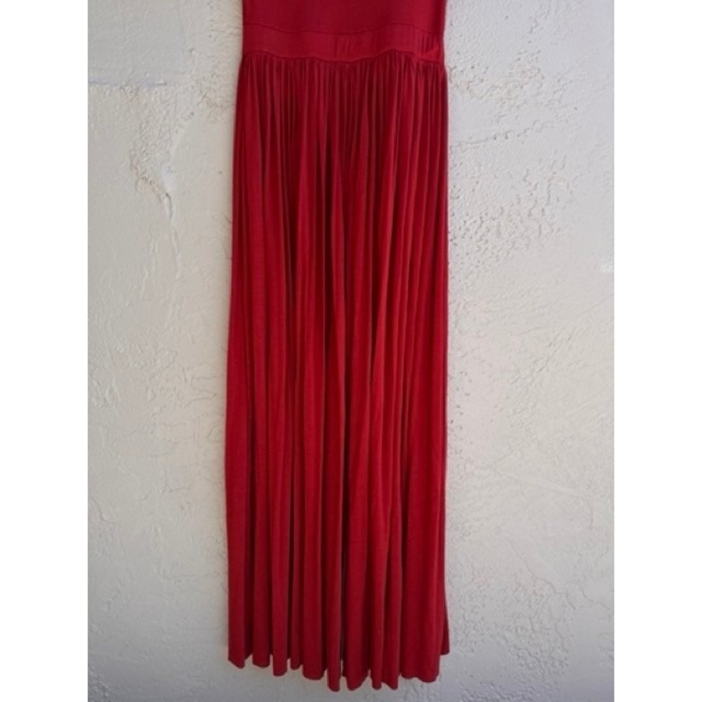 Free People Beach Red Short Sleeve Pleated Palazzo Wide Leg Jumpsuit MEDIUM - Picture 8 of 9